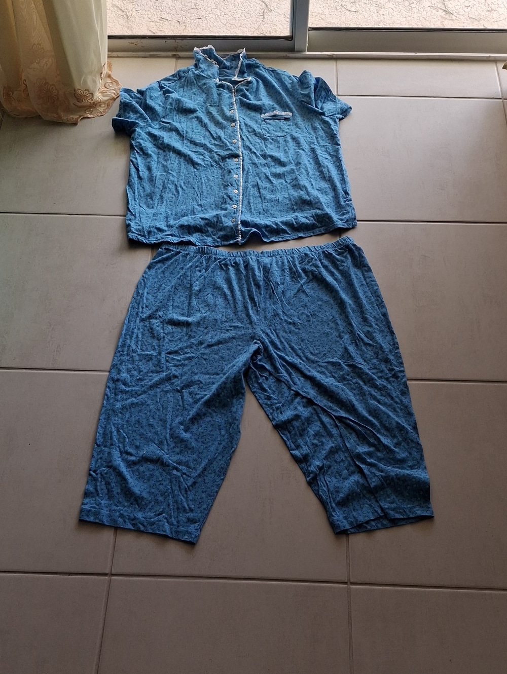 Carter's Blue Short-Sleeve Button Pajama Set
